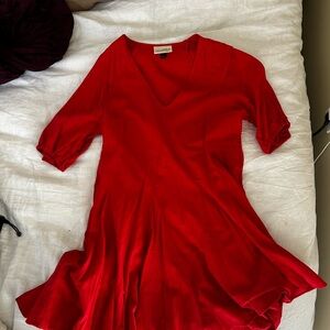Universal Thread Red V-Neck Mini Swing Dress